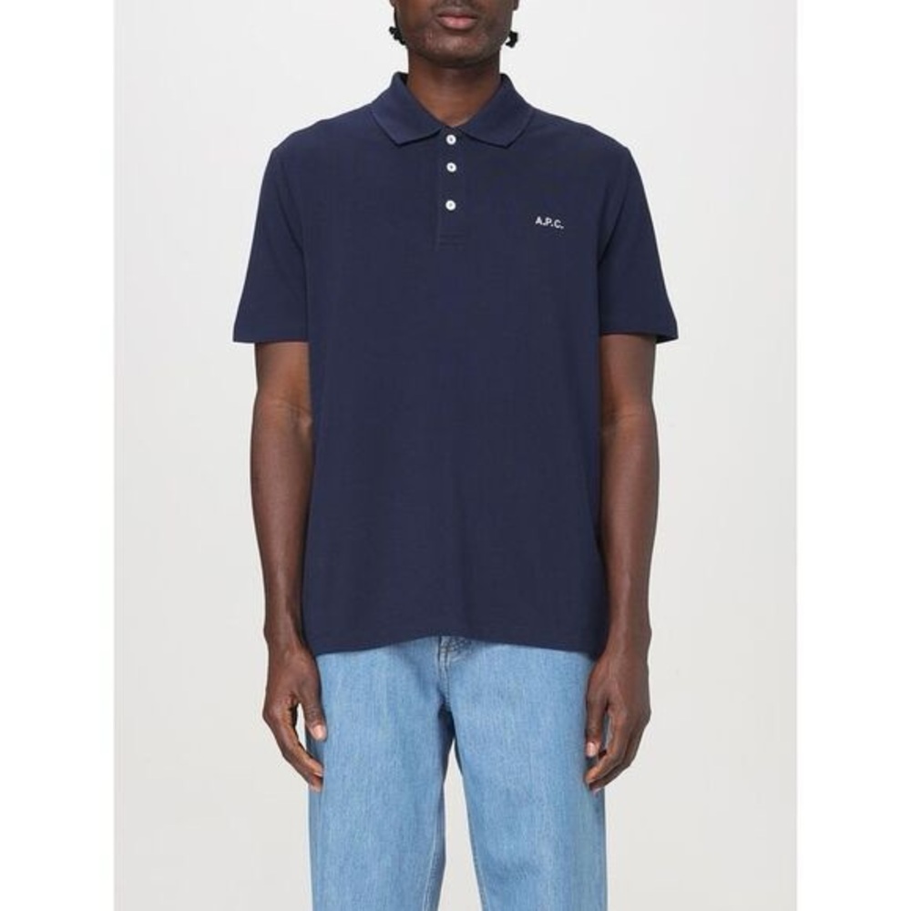 A.P.C. Men's Dark Navy Blue Polo Shirt Size Large